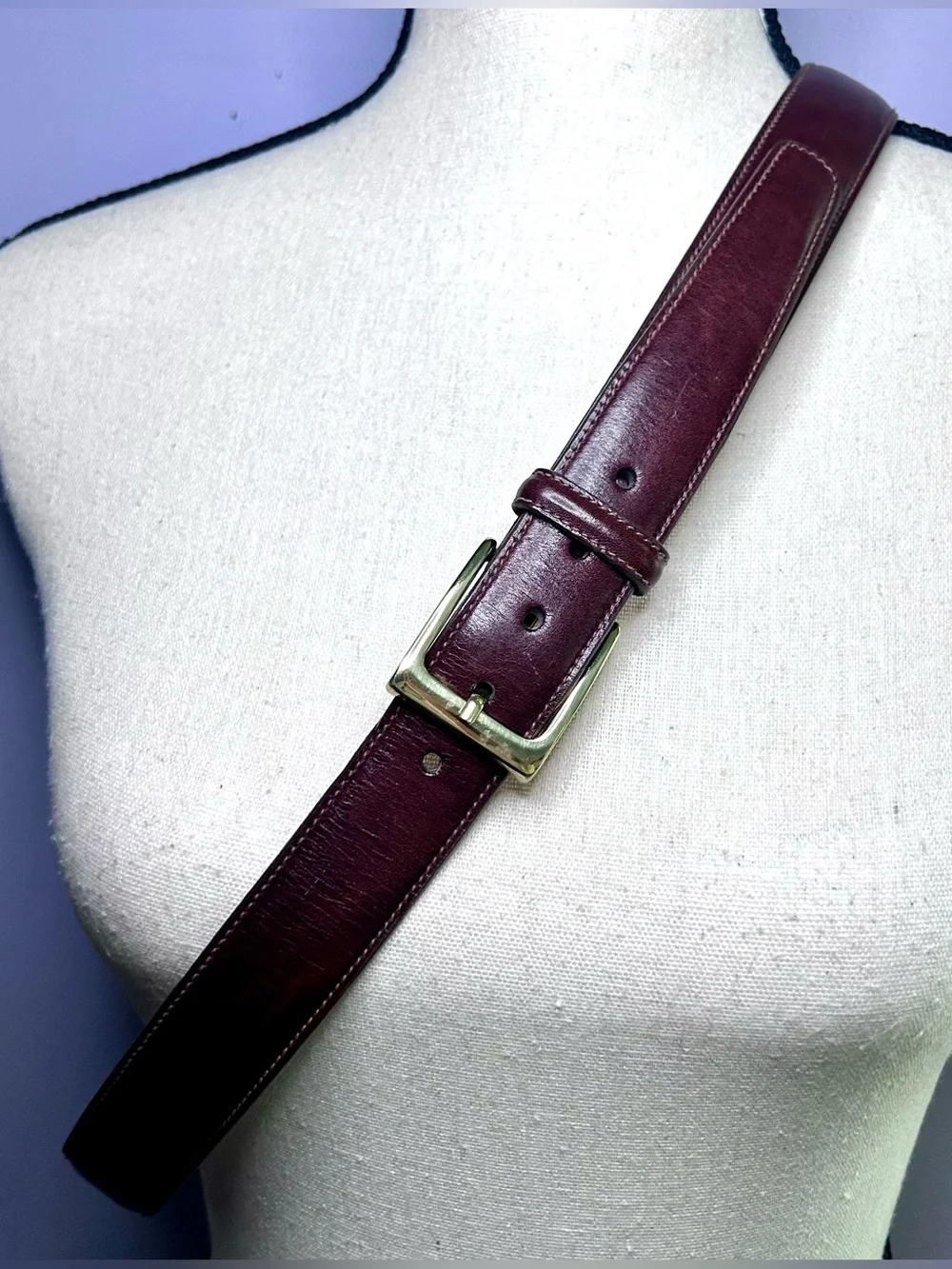 Trafalgar Cortina Brown Leather and Brass Men’s 40 Belt